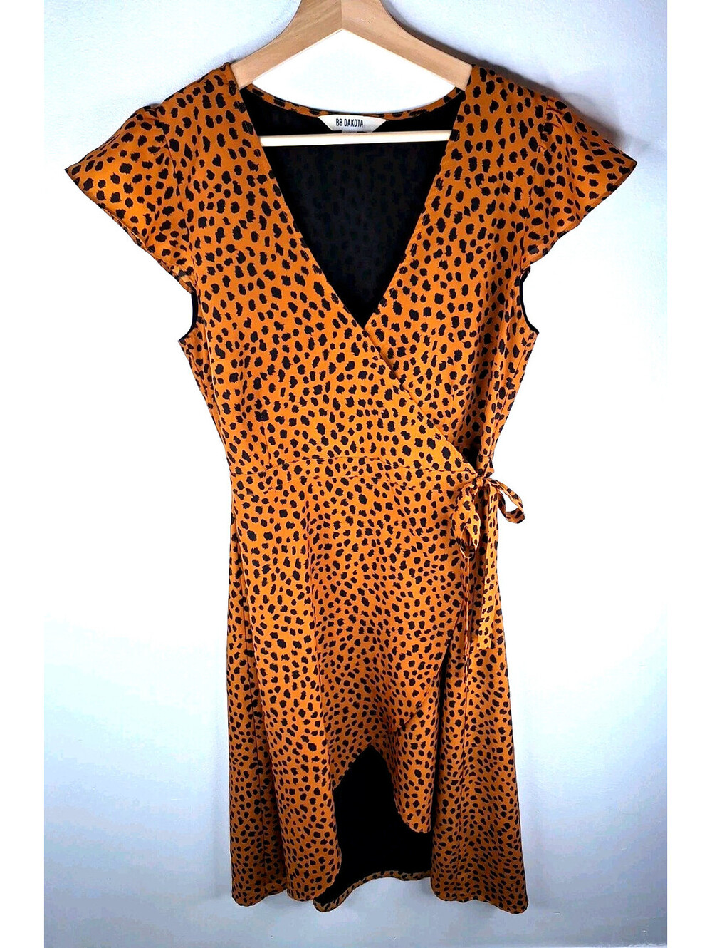 BB Dakota Leopard Wrap Maxi Dress Indie Sleaze Mob Wife Y2K Revival Coquette M